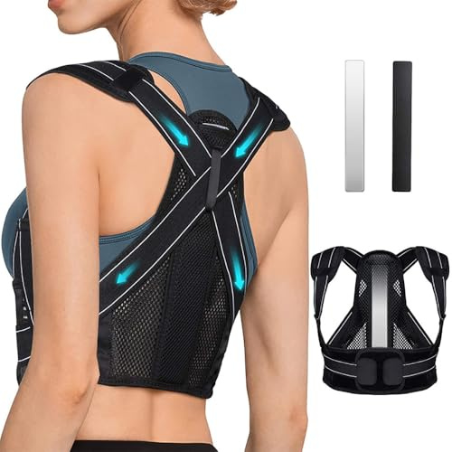 XFSRG Corrector Postura Espalda para Mujeres y Hombres Ajustable para Enderezar la Espalda Alta y Proporcionar Alivio al Dolor de Cuello Hombros y Espalda Superior