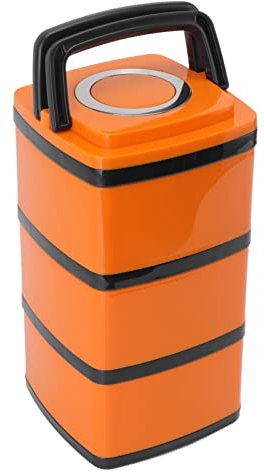 304 caja de acero inoxidable aislada, a prueba de fugas y apilables, lonchera japonesa, mantiene la comida caliente durante 4 6 horas, para estudiantes y trabajadores de oficina (Three-layer 2.2L)
