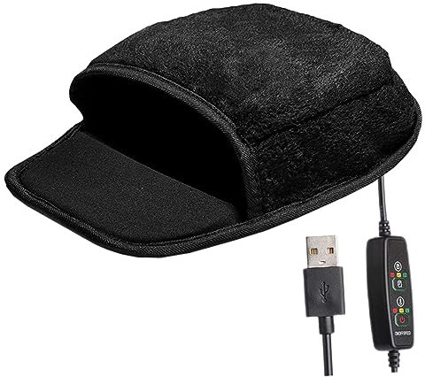 Angoily USB Beheiztes Mauspad Mit Dreistufiger Temperaturregelung Dicke Plüsch-oberfläche Für Warme Hände Im Winter Rutschfestes Office-mauskissen Praktisches Schreibtischzubehör Für Zuhau