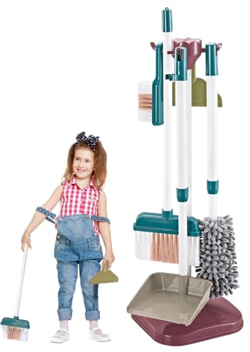 Reinigungsspielzeug für Kinder | Sicheres Reinigungsset für Fiktion Spiele mit Besenset | Wiederverwendbares Lernspielzeug für Kinder zum Lernen und Spielen d