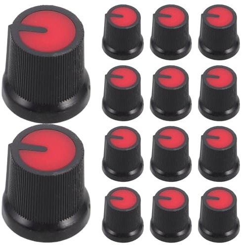 Rote Kunststoff Potentiometerknopfkappen 6mm Wh148 50 Stück für E-gitarre | Pflaumenblütenform, für Verstärker und Bassregler, Präzise Drehung, Dekorativ, Schutzfunktion, Stilvolle Ausführung