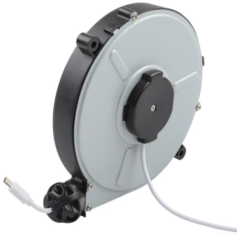 Cable alargador retráctil automático de 220 V para camping y exteriores, carcasa de ABS resistente con cubierta protectora, solución de almacenamiento compacta para electricidad (TYPE-C)