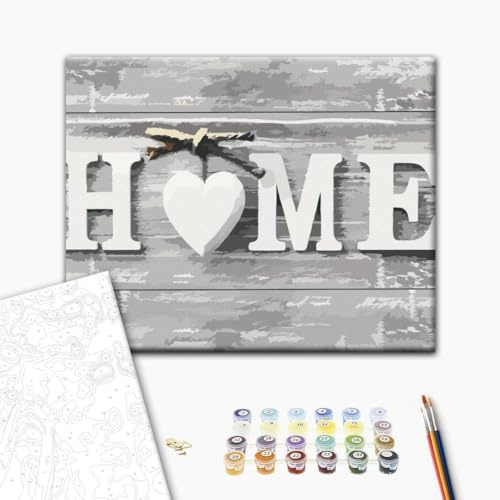 murando - Malen nach Zahlen Home, 50x40 cm, Erwachsene, Kinder, Hobby | Malset mit Holzrahmen, ideal für Erwachsene und Kinder, entspannendes Hobby, entspannend, hochwertig, langlebig, kreativ