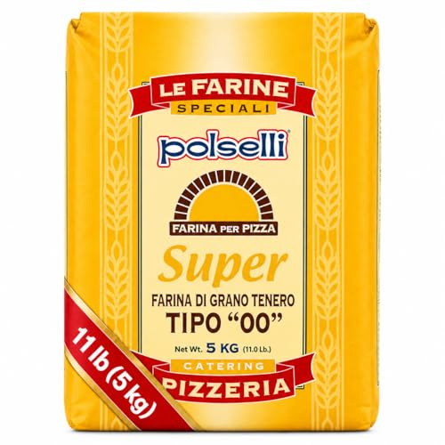 Super, Tipo 00, Double Zero, Type OO, Roman Style Pizza Flour for In Teglia, al Tagio, Pinsa, Pala, W 300+ Formulated for a long 72+ hour fermintation and rise, (5 kg) 11 lbs,