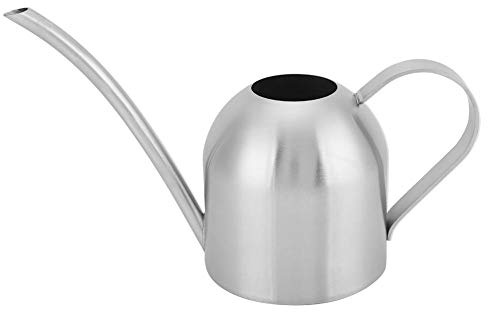 VOBOR Edelstahl Gießkanne, 1000ml Mini Zimmerpflanze Kleine Gießkanne mit Langer Ausguss, Gebürsteter Edelstahl Mini Blumen Gießkanne mit Komfortgriff für Büro Haus Balkon Sukkulenten Garten