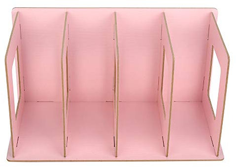 Scaffale da tavolo, scaffale da tavolo in legno fai-da-te Scaffale da scrivania Libri Porta riviste per DVD per studenti Bambini Adulti(Rosa)