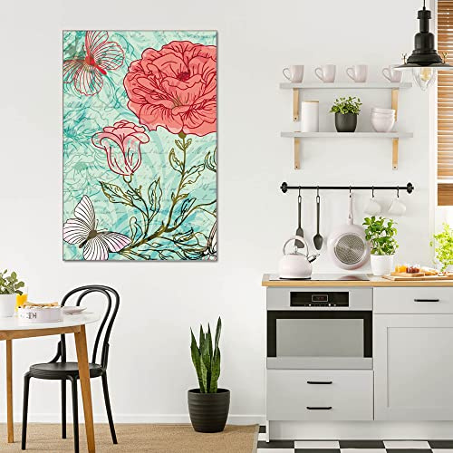 banjado® Glas Bild 80x120cm mit Motiv Eine Rose Ist Eine Rose als Wandbild für Wohnzimmer/Küche/Büro - Wohnzimmer Bild ESG Sicherheitsglas kratzfest geschliffene Kanten - Glasbild groß als Wand Bild