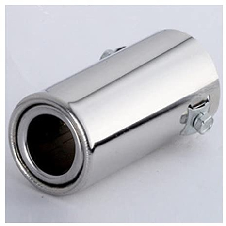 Tuyau D'échappement Silencieux Argent pour Diamètre 50mm en Acier Inoxydable De Voiture Chrome Tuyau D'échappement Astuce Silencieux Garniture Queue Tube Embout Echappement (Couleur : SR1)