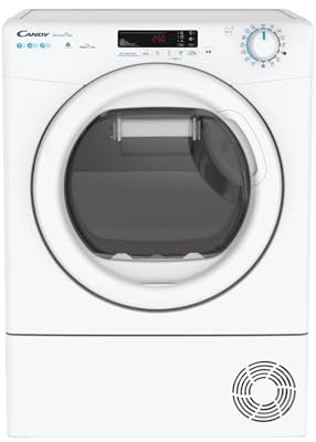 Candy Smart Pro Slim Asciugatrice Slim 7 Kg, Pompa di Calore, Libera Installazione, Classe A+, Connessione Wi-Fi + BLE, Controllo da App, Avvio Programmabie, 59,6 x 46,5 x 85 cm, Bianca - CSO4H7A1DE-S