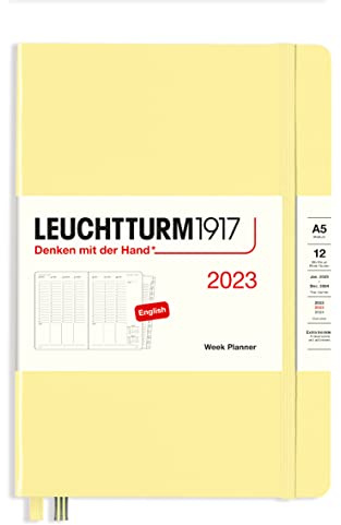 LEUCHTTURM1917 365988 Wochenplaner Medium (A5) 2023, 12 Monate, Vanilla, Englisch