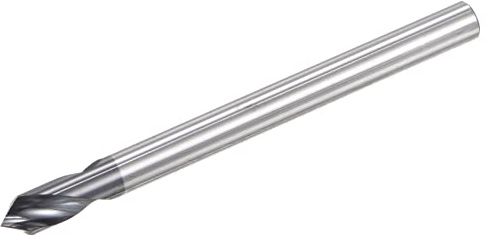 sourcing map Localización Taladro s 4mm Diámetro 4mm Vástago 90 Grados Carburo Sólido AlTiSin Revestido 2 Flautas Redondo Vástago Perforación Cortador