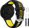 Songsier Forerunner 735XT Armband, Universal Ersatzarmband Uhrenarmband Sportarmband für Forerunner 735XT 235 235Lite 230 220 620 630 (Schwarz - Gelb)