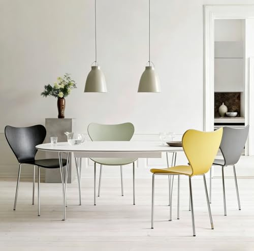 Chleby Set di 4 Sedie da Pranzo impilabili Sedia Polipropilene Sedie in Plastica sedie da cucina adatte per Sala da Pranzo, Cucina, Soggiorno, Giardino, Nero Grigio Giallo Verde