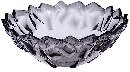 RWRAPS Fruit Bowl 3 PCS Modern Fruit Tray Household Transparent Dried Fruit Tray Simple Plastic Red Black Purple Glass Bowl (Color : Purple) (Black)