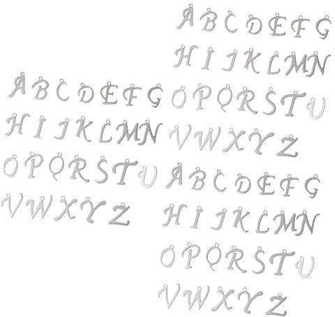 78 Stk Brief Anhänger Schmuckherstellung Ornamente Buchstaben-Halskette Mode entzückender Anhänger Brief schöner Anhänger Sterling Silber Zubehör Ohrringe schmücken Fräulein