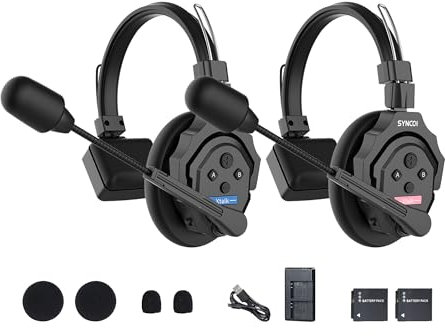 SYNCO XTalk 2.4GHz Wireless Headset Intercom System Random Master Device Design for Movie Shoot Live Show Stage Performance (XTalk X2 (2PCS))