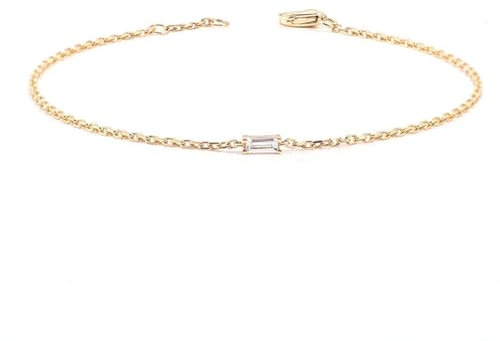Epinki Echt Goldschmuck, 18K 750 Gelbgold Armband, Klassiker Armbänder Frauen Freundschaft mit Rechteck Moissanit, Au750 Gold Frau Armband 19cm