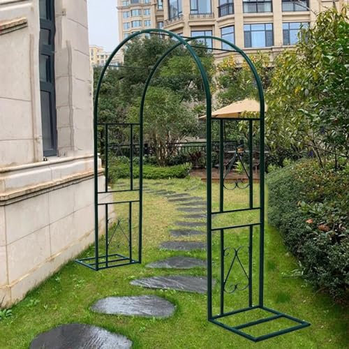 XFQZJG Robuster Gartenbogen aus Metall, Rosenbögen, breit, 140 cm, 180 cm, 220 cm, 260 cm, 300 cm, 340 cm, rostfrei, Garteneingänge, Dekoration, Bogen, Spalier für Kletterpflanzen