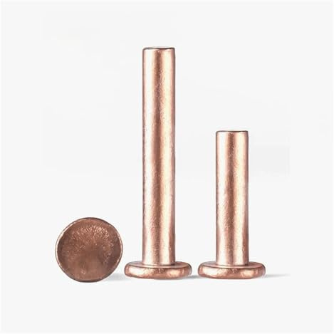 KSeSii 50~200 Pz Rivetti Massicci in Ottone Rosso GB109 M1.5 M2 * L Rivetti in Rame A Testa Piatta Rivetto in Ottone Massiccio 1.5mm Diametro 3mm-12mm Lunghezza(M1.5X4mm 100Pcs)