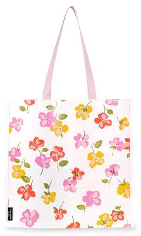 Kate Spade New York Reusable Shopping Bag, Grocery Tote with Shoulder Straps, Large Collapsible Tote
