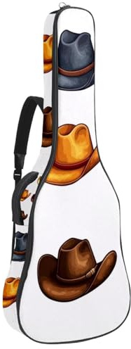 Gitarrentasche, gepolstert, für Akustikgitarre, Rucksack mit verstellbaren Schultergurttaschen, Aquarell-Violette Blumen, Multicolor 08, 42.9x16.9x4.7 in, Lässiger Tagesrucksack