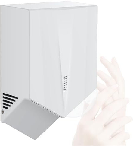 Asciugamani Elettrici da Parete Asciugatura Rapida Asciugamani Elettrici Automatici con Sensore da 1500W per Bagno e Servizi Igienici,White