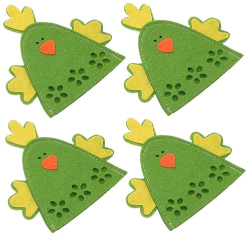 Veemoon 4pezzi Copriuova Forma Sacchetti Decorativi per Uova Portauova Sacchetto Riutilizzabile per Conservare Uova Decorazione per Feste Primaverili