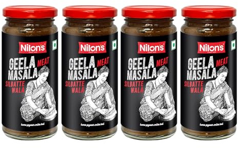 Nilon’s Geela Masala Meat Paste 4 x 250g – Silbatte Wala Masala for Mutton, Beef & Lamb | Authentic Indian Cooking Paste | Halal