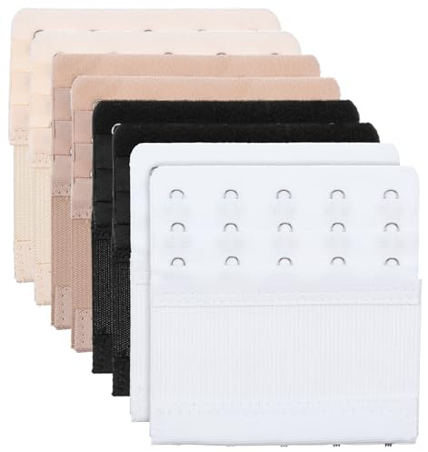 ValueBargain 8PCS 5 Hook Bra Extender, Women Bra Extenders 5 Hooks Uk Soft Stretchy, Plus Size Elastic Band, Comfortable Strap Extension for Back Closure Support (9.7 * 9.5 cm)