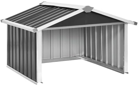 CLALER MäHroboter GarageIn Holzoptik, Made of Verzinkter Stahl [92 X 97 X 63 cm], Garage FüR MäHroboter (Anthrazit)
