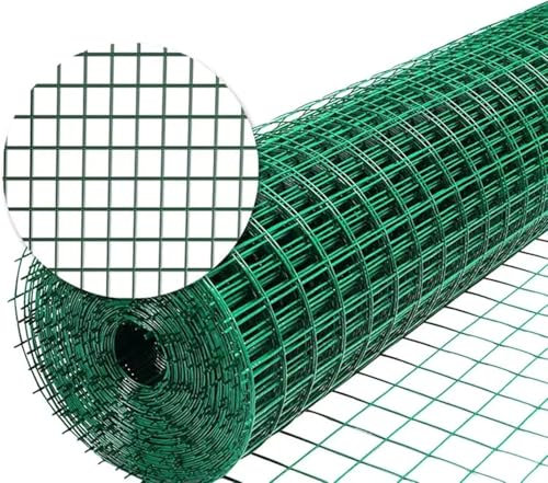 KAnduo Rete Metallica da Giardino Recinzione in Rete Metallica, Dimensioni Maglia 6 x 6 cm, Altezza 1,5 m, Rete Multiuso for Recinzione da Giardino in Filo Verde(2.4mm)