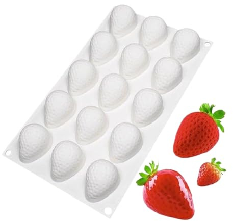 Dopsyesn Stampo per Dolci in Silicone - 15 Cavità a Forma di Fragola Stampo 3D per Torte - Da Forno Flessibile E Riutilizzabile Per Compleanni Matrimoni Riunioni Familiari E Feste Di Benvenuto