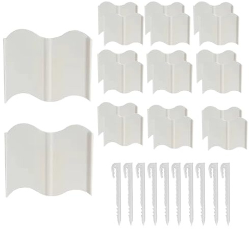 Yanayi Borde para Parterres de Flores,Bordes Flexibles de Jardín 20 Piezas - Barra Divisoria Extraíble Flexible Decorativa para Césped Parterre Acceso Patio