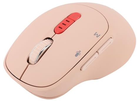 Annadue AI-Sprachmaus für GPT, 6-in-1-Spracheingabe, Übersetzung, Leise, Ergonomische Kabellose Gaming-Maus, Wiederaufladbar, USB/2,4 G/Bluetooth, Computermaus für Desktop-PC (Hell-Pink)
