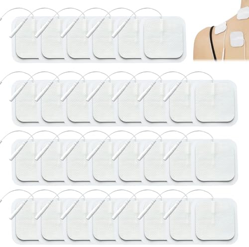 30 Pcs TENS Elektroden Pads Elektroden TENS Gerät Selbstklebendes Design 40 X 40 mm Wiederverwendbar Zur Linderung Von Muskelermüdung Und Kompatibel Mit Den Meisten Muskelmassagegeräten
