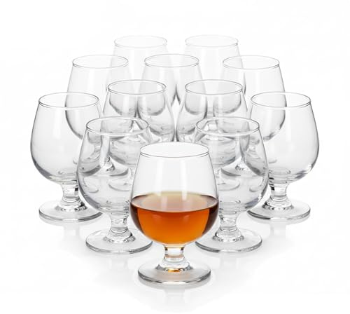TWO TIGERS Copa de Coñac 200ml | Pack 12 Unidades | Copas de Cristal | Copa Brandy Licores Coñac Whisky | Hosteleria Restaurantes Bar Fiestas Celebraciones (200ml (12Ud)