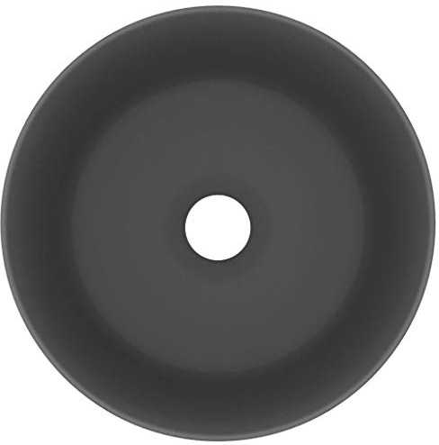 Generico Lavandino Lusso Rotondo Grigio Scuro Opaco 40x15 cm in Ceramica,Articoli di ferramenta,Prodotti Idraulici,Articoli Idraulici,Lavandini,Lavandini Bagno,Grigio,10.6 kg,147016