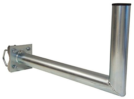 SkyRevolt 50-55cm Ø 48mm Geländerausleger Balkonhalterung Geländerhalter SAT-Antenne Mast-Ausleger Wandhalter mit Schellen L-Halter für Satellitenschüssel Stahl verzinkt