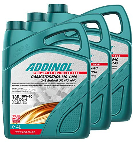Addinol 3X Gasmotoröl Motorenöl Motor Motoren Motor Oil Engine Oil 10W-40 Mg 1040 4L 72500925