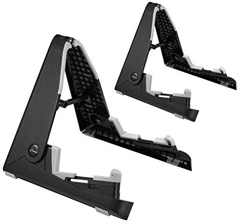 Donner Gitarrenständer Tragbarer mit Silikonpolstern Zusammenklappbar für Akustikgitarre, E-Gitarre, Ukulele, DS-2 (2 Stück)