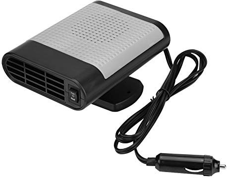12V Car Heater Fan Demister Defroster Warm Air Blower Car Portable Electric Window Heater Heating Dryer Windshield Fan Defroster Demister(Black Grey)
