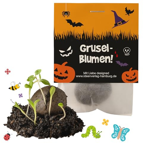 10x Halloween Winter Samenbomben Kindergeburtstag/treiben aus bei Kälte! / Halloween Mitgebsel Halloweengeburtstag Geschenke Mitbringsel Samenbombe