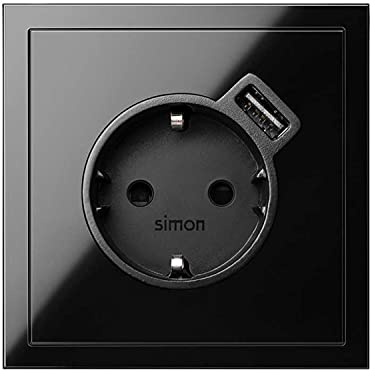Tapa para base schuko con cargador USB