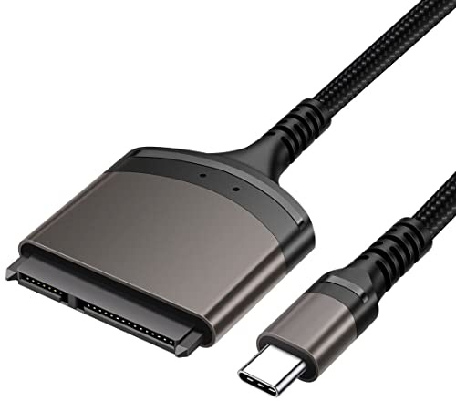 chenyang Cable trenzado de nailon SATA a USB USB C a disco duro SATA de 2.5 pulgadas, adaptador convertidor externo para transferencia de datos SSD/HDD