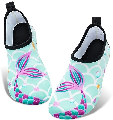 Kids Water Shoes Girls Aqua Shoes for Beach & Pool Quick Dry Swim Shoes Lightweight Slip On Barefoot Shoes Non Slip Toddler Boy Water Sandals