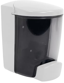 PolyJohn Wall‑Mounted Soap & Hand Sanitizer Dispenser - 30 fl oz Tank, Leakproof, Easy Install, UV‑Fade Resistant - Made in USA - White (PSD1-1001W)