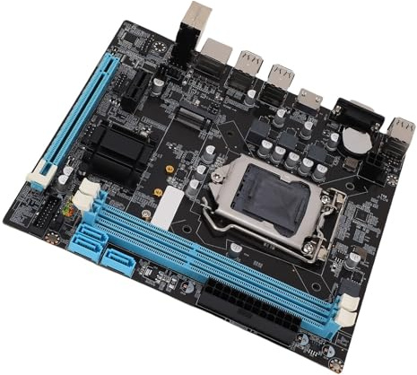 Jectse Carte Mère de Bureau, DDR3 Double Canal, M.2 NVMe NGFF, Emplacement CPU LGA 1155, Carte Mère Micro ATX avec Alimentation Triphasée, Sortie HD VGA