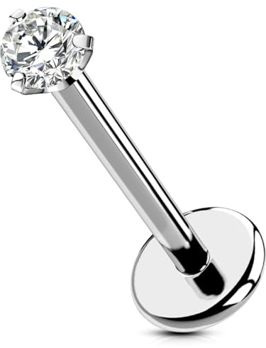 OUFER Body Piercing Titan Labret Piercing Schmuck Threadless Helix Piercing Ohrstecker 18G Push in Lip Tragus Conch Bar Piercing Ohrring 5
