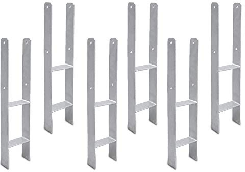 Cecaylie H-Anker Pfosten 6 Stück 121x600mm Träger für Pfosten H-Pfostenträger 5mm Materialstärke Langlebig Rostschutz