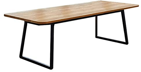 SnamicE Computertisch, Computertisch aus massivem Holz, Konferenztisch, der stabile Metallrahmen kann 100 kg tragen, einfach zu montieren (140 x 60 x 75 cm)